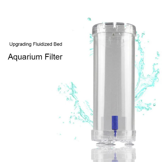 Transparent  Aquarium Filter Fish Tank Fluidized Moving Bed Filter Bubble Bio Filter Media With Air Stone And Sponge Filters New