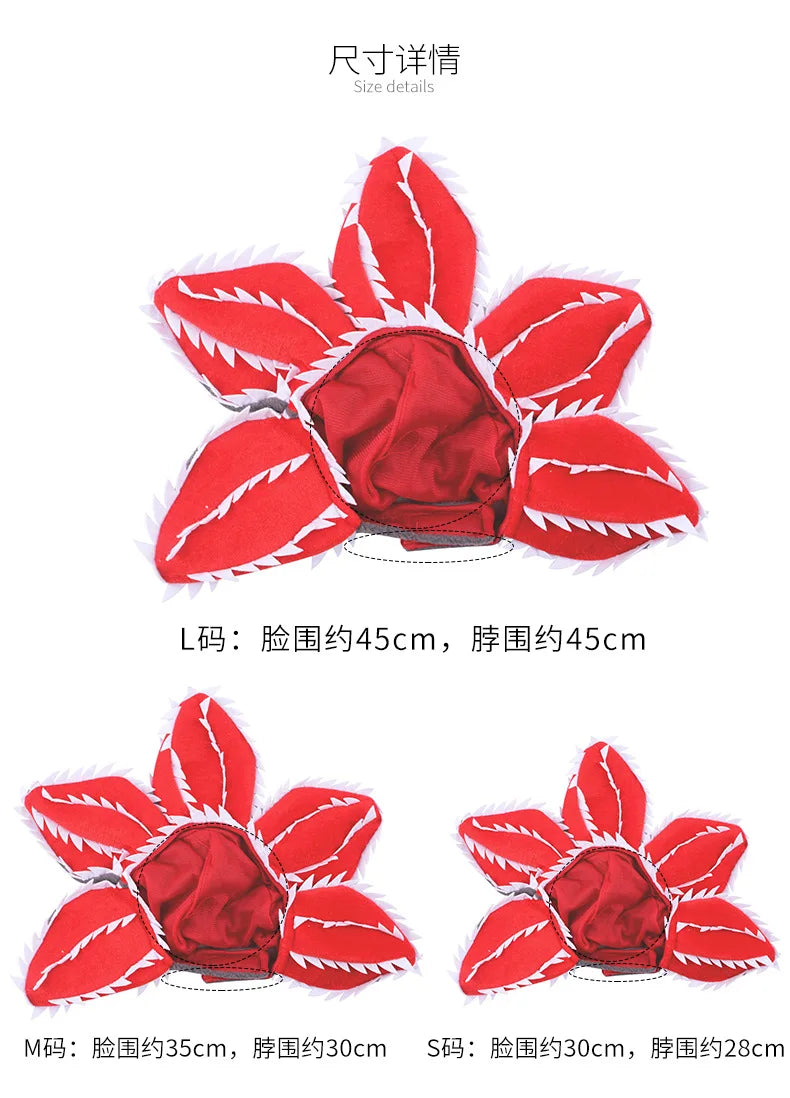 New Creative  Funny Pet Headgear Cosplay Cannibal Flower Hat Pet Dog Cat Halloween Costume Dog Costumes for Small Dogs