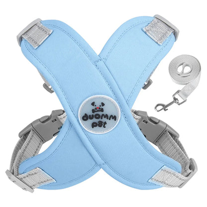 X Dog Harness and Leash Set Breathable Pet Chest Strap Reflective French Bulldog Vest Harness for Small Medium Dogs Puppy Collar