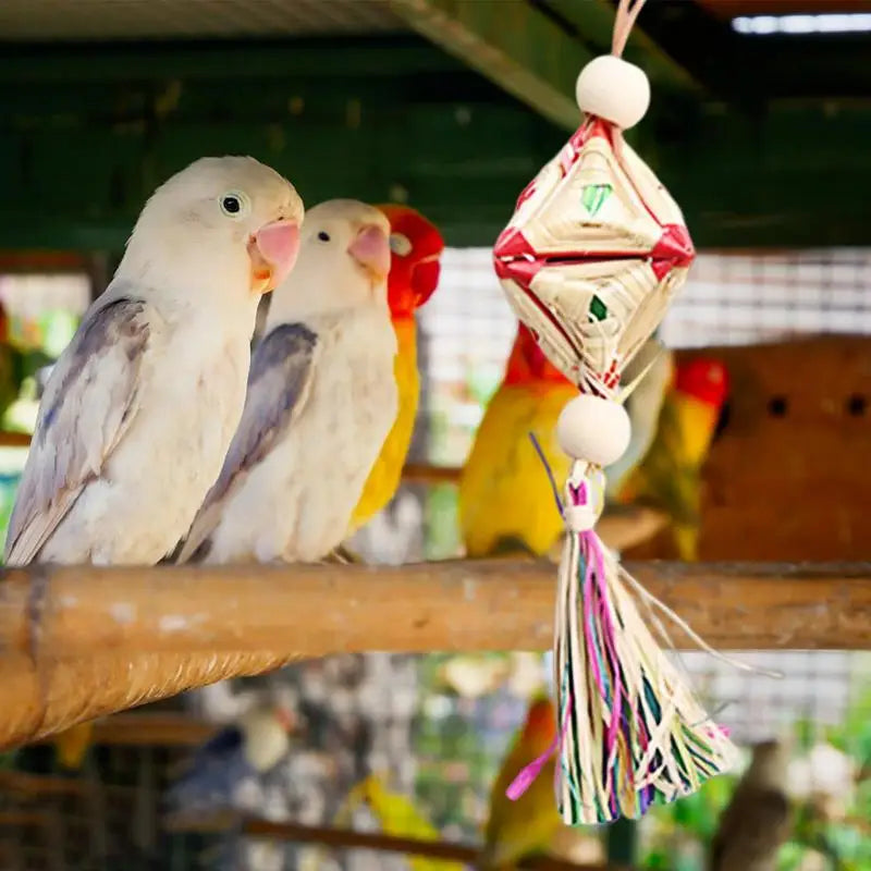 Parrot Foraging Toy Bird Perch Toys With Shredding Foraging Bird Shredded Paper Cage Accessories For Cockatiel Lovebird