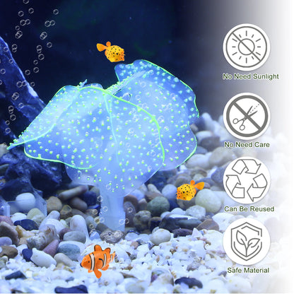 UXCELL Aquarium Artificial Coral Ornament Accessories Decorative Glowing Fish Tank Decor with Sucker Undersea Water Plants