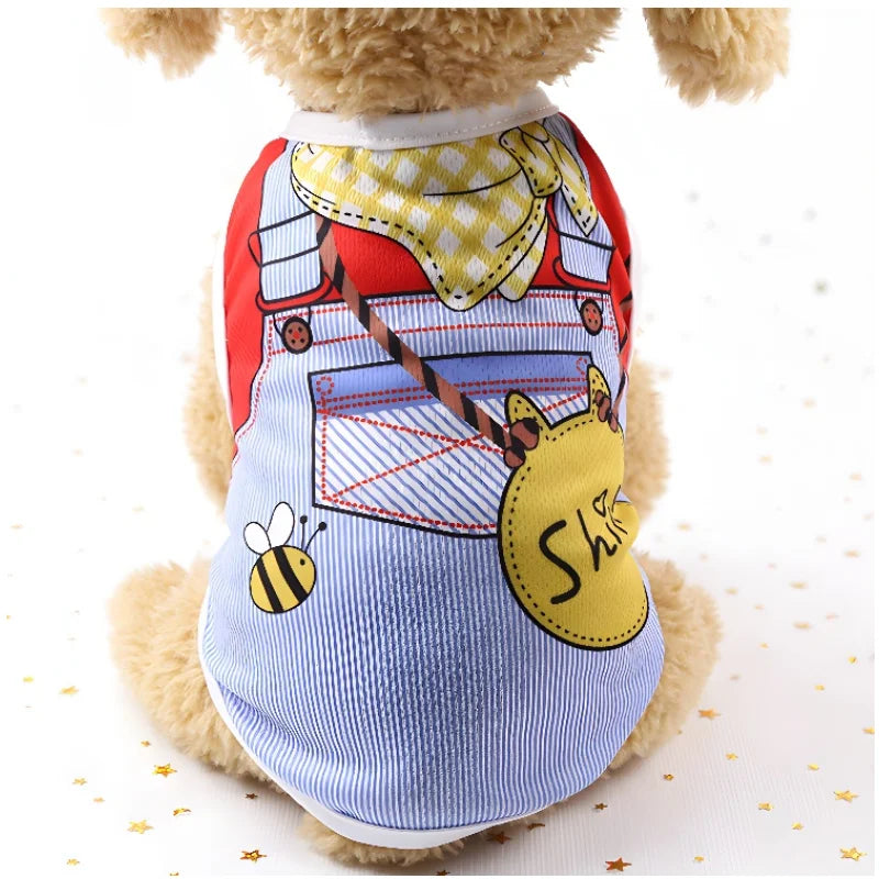 Pet Dog Clothes Clothing Cartoon  Puppy Dogs Soft Vests Summer Shirt Casual T-Shirt for Small Pet Supplies vest for dogs