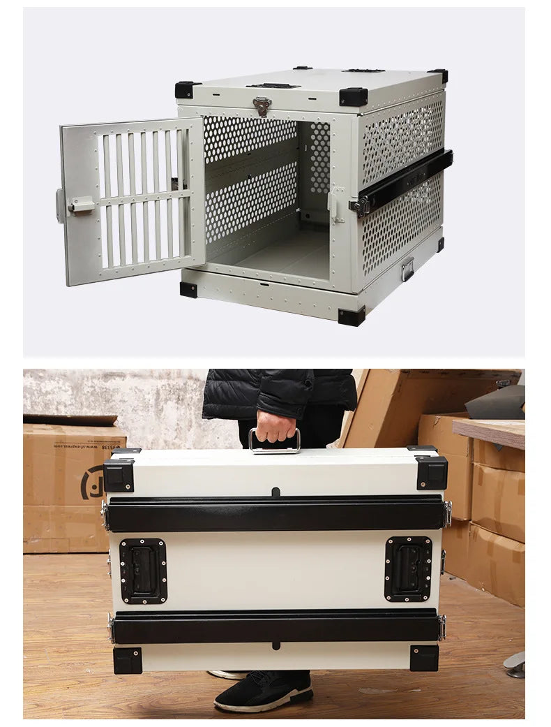 Car pet cage foldable aviation thickened dog cage Ventilated firm pet dog dog cat cage directly from the manufacturer