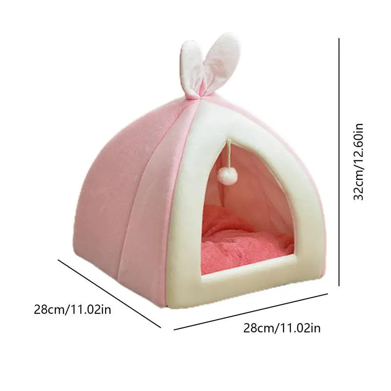 Rabbit Ear Plush Dog Cat Pet Bed House Nest Warm Super Soft Pet Basket Puppy Cushion Mat Cat Pets Supplies