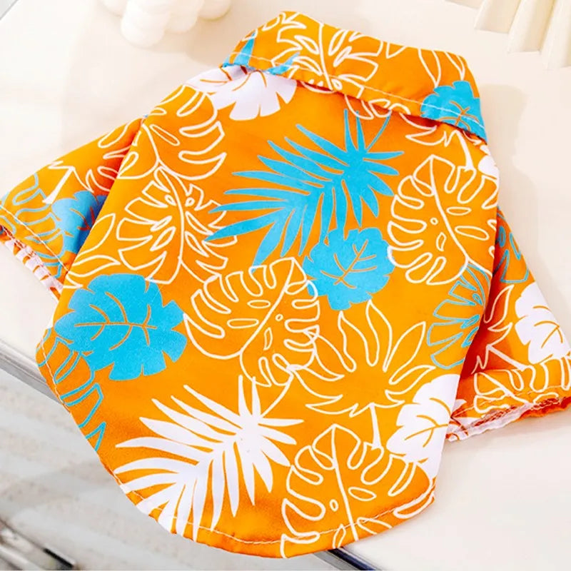 Pet Dog Beach Shirt Summer Dog Clothes Hawaiian Style Puppy Kitten Costume Dog Cooling Vest Chihuahua Bichon Medium Dog Clothing