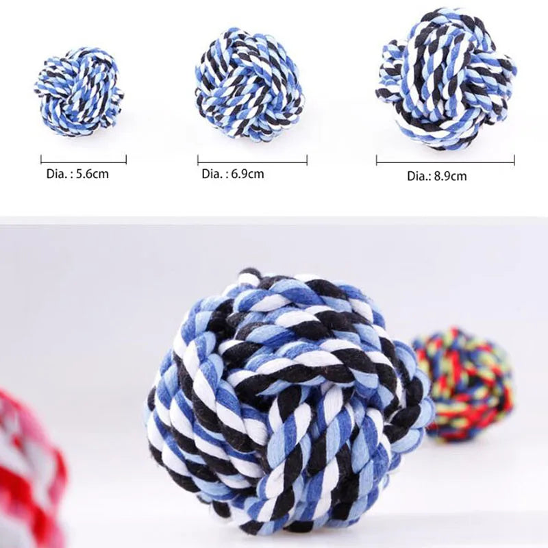 Pet Toy Chew Teething Cotton Rope Knot Ball Toys For Dog Tooth Clean Ball Bite-Resistant  Dog Chew Puppy Training InteractiveToy