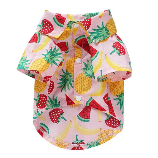 Summer Dog Shirt Breathable Puppy Outfit Fruit Print Puppy Outfit Pet T-Shirt Soft Pet Apparel Dog Shirt For Puppy