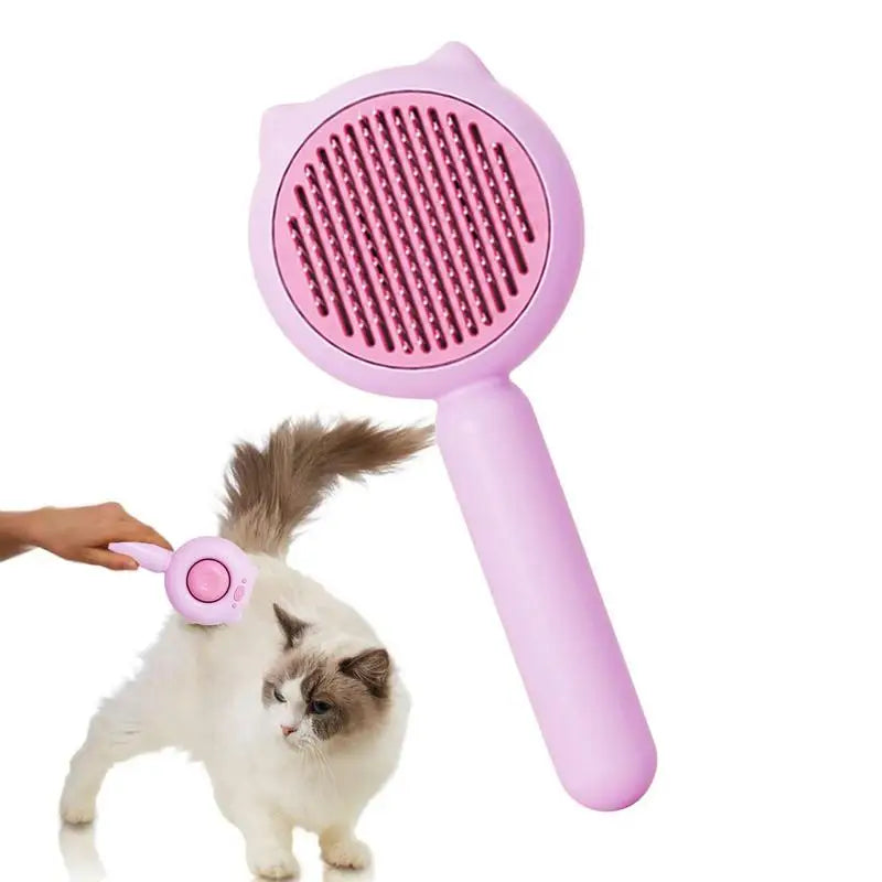 Cat Brush For Shedding Self-Cleaning Slicker Pets Grooming Tool With Release Button Shedding And Dematting Undercoat Rake Comb