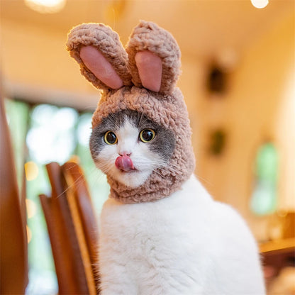 Plush Rabbit Ears Pet Dog Accessories Cosplay Cat Hat Winter Lovely New Year Christmas Puppy Headgear Soft Velvet Pet Supplies