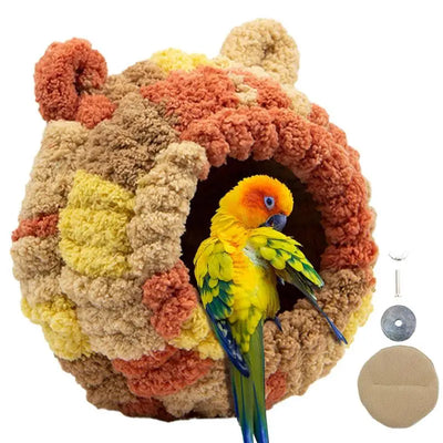 Parrot Breeding Nest Bed Versatile Bird Sleeping Hut Parakeet Sleeping Nest Breathable Bird Nest House Winter Warm Parrot Nest