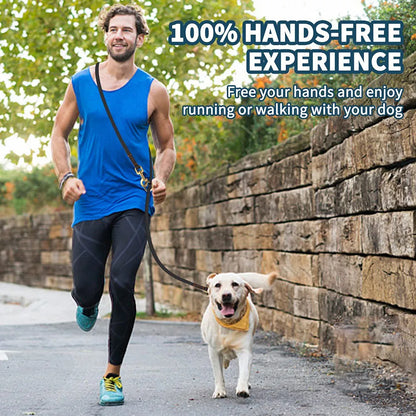 Multi-functional Dog Leash Strong and Soft Real Leather Dog Leash Adjustable Hands Free Crossbody Double Dog Leash for All Dogs
