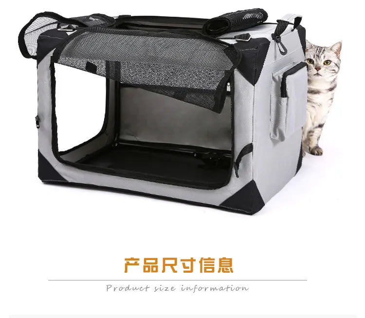 Car cage out portable folding cage dog  nest tent medium large dog golden retriever teddy pet box