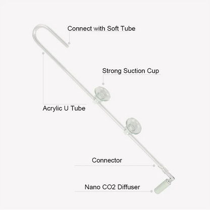 1Pc CO2 Diffuser Acrylic Tank Regulator CO2 Atomizer with Nano Diffuser Suction Cups Acrylic Aquarium Fish Tank Aquatic supplies