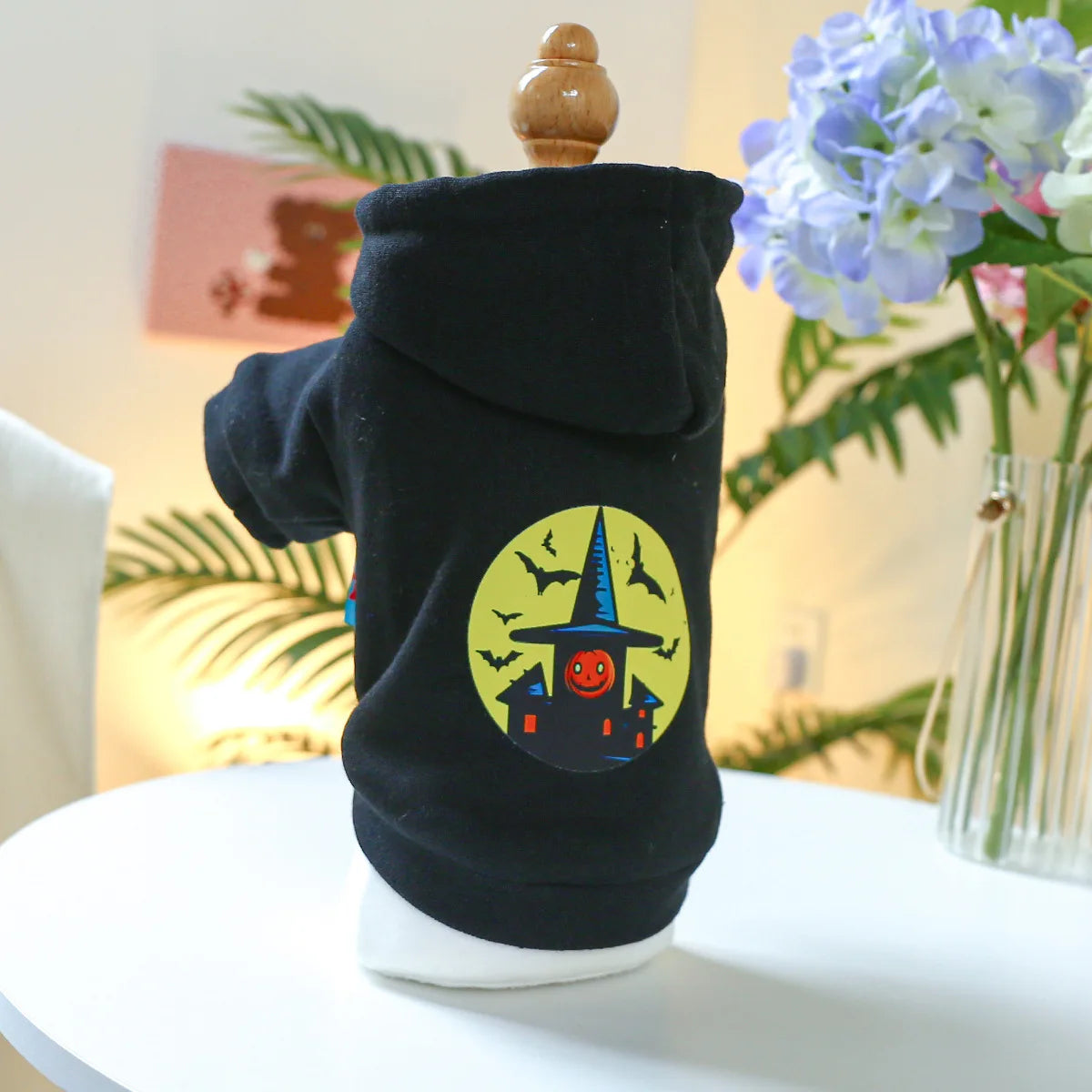 Horror Print Puppy Dog Hoodie Sweater Autumn Spring Pet Clothes for Small Dogs Chihuahua Pomeranian Pullovers mascotas Costume