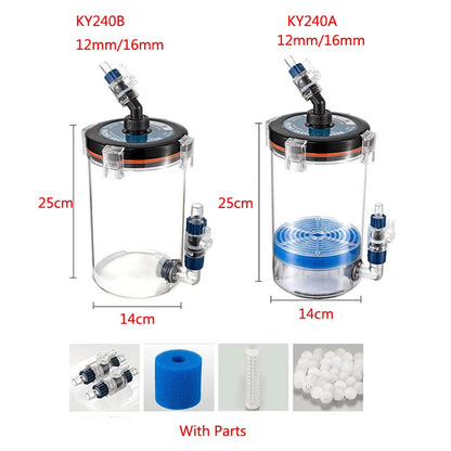 External Aquarium Filter Quiet External Canister with Sponge Bucket No Pump Suitable for Sea/Fresh water Fish Tanks Filtration