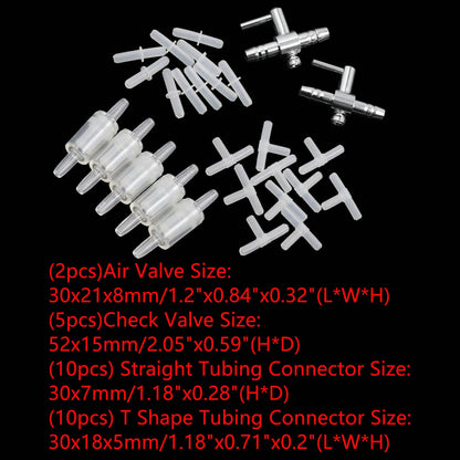 UXCELL Aquarium Air Bubble Stone Oxygen Pump T/Straight Tube Connectors Check Valve Sucker Fish Tank Pond Pump Tools Accessories