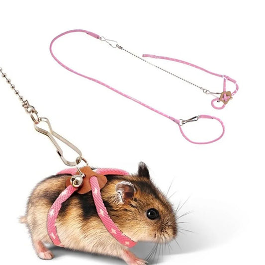 Adjustable Hamster Harness with Anti Lost Bite Resistance Leash for Gerbil Rat Mouse Ferret Walking Leads Small Animals Products