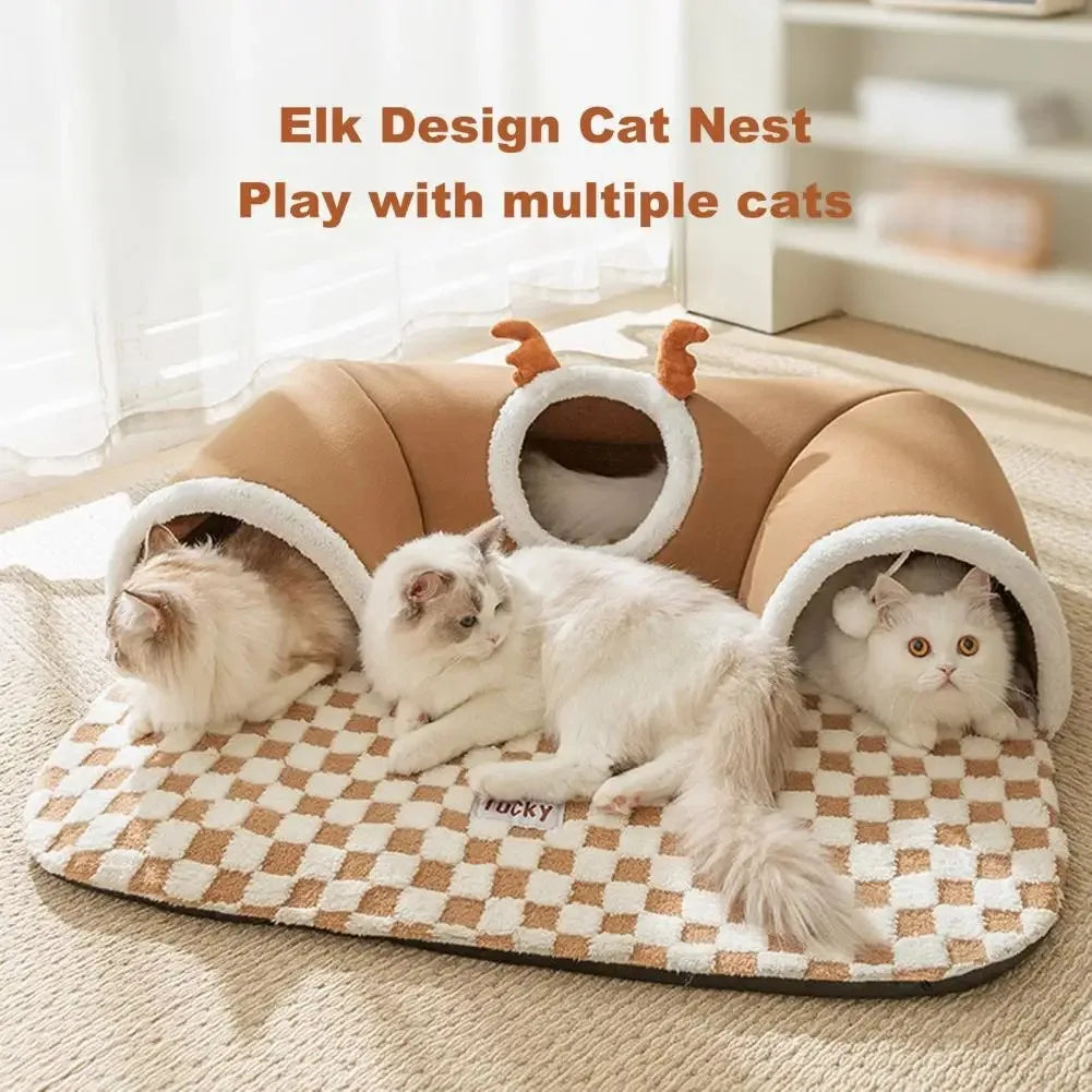Cats Pet Products Warm Supplies Christmas Goods for Winter Basket Houses Habitats Kitten Accessory Bed Dog All Things Mat Beds