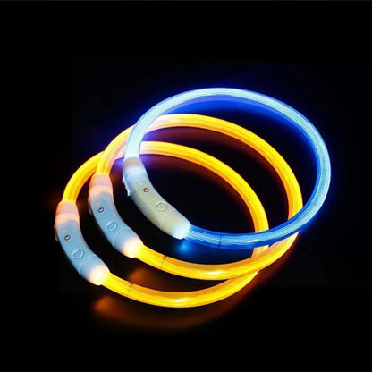 50cm LED Luminous Dog Collar Waterproof And Dustproof Visual Night Dog Walking To Prevent Lost Creative Color Dog Sub-sign Light