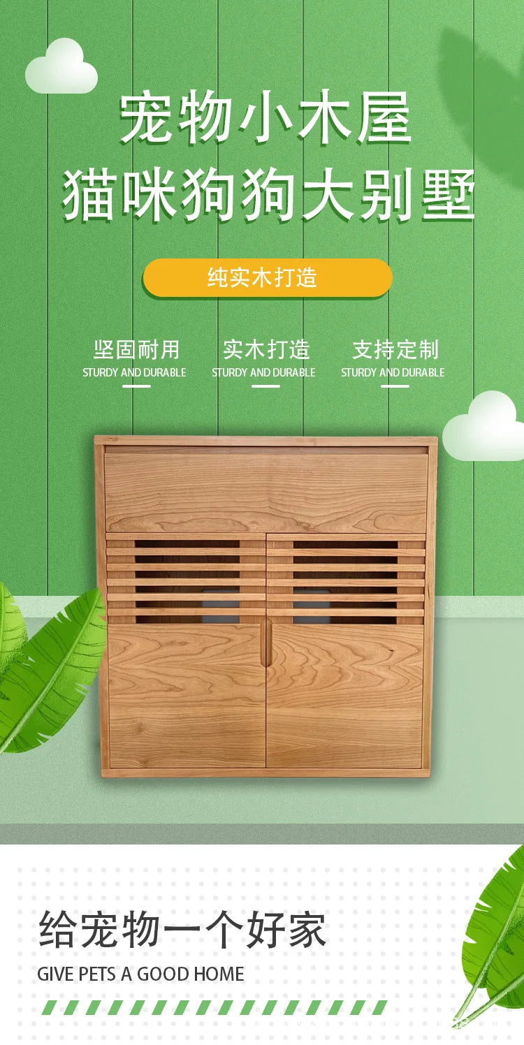 Cat House Dog House Pet Villa Cabinet Cat Space Capsule Solid Wood Cherry Red Oak Ash Wood