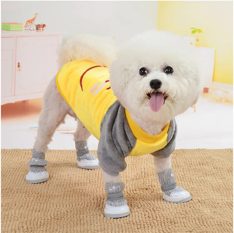 XS-XL Cute Winter Small Dog Cat Warm Vest Fleece Cartoon Printed Puppy Pet Cat Dog Clothes for Small Medium Dog Hoodie Chihuahua