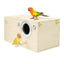 Parakeet Nest Box Wood Parrot Nesting Breeding House Nesting Boxes for Birds with Perch Stand Bird Cage Mating Box for Budgie