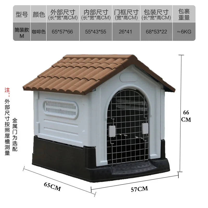 Outdoor kennel with toilet, sun protection in summer, universal in all seasons, outdoor rain-proof dog house, warm in winter, s