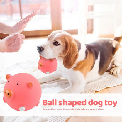 Small Dog Squeaky Toys Round Cartoon Animal Shape Indestructible Dog Teething Toys Reduces Buildup Without Brushing No Stuffing