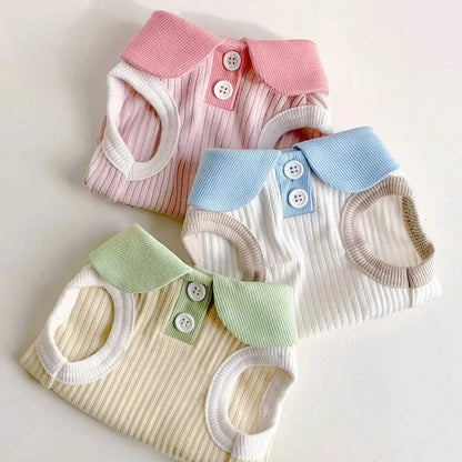 Summer Dog Polo Shirt Puppy Vest Dog Clothes for Small Dogs Cat Dog Cooling Shirt Chihuahua Yorkshire Bichon Girls Dog T-Shirt