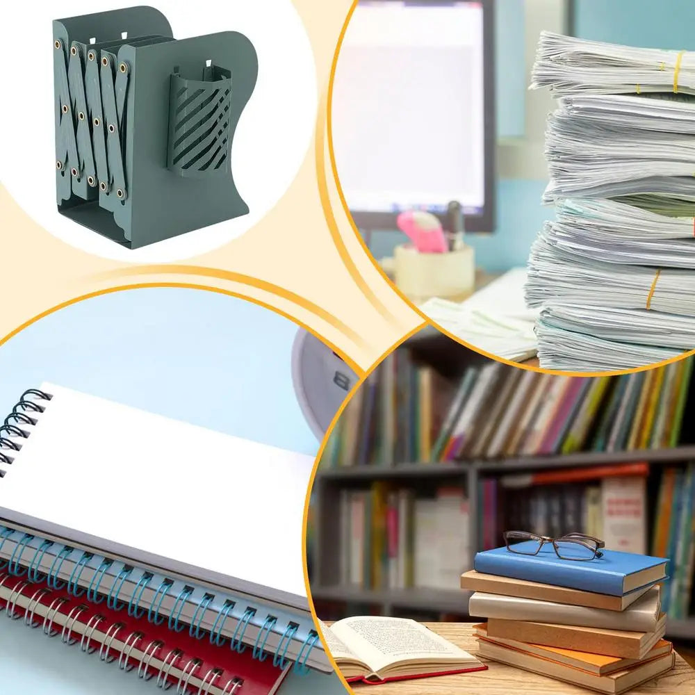 Desk Book Shelf Small Bookcase Telescopic Desktop Bookshelf Metal Desk Organizer With Pen Holder Desktop Bookcase Desk Top