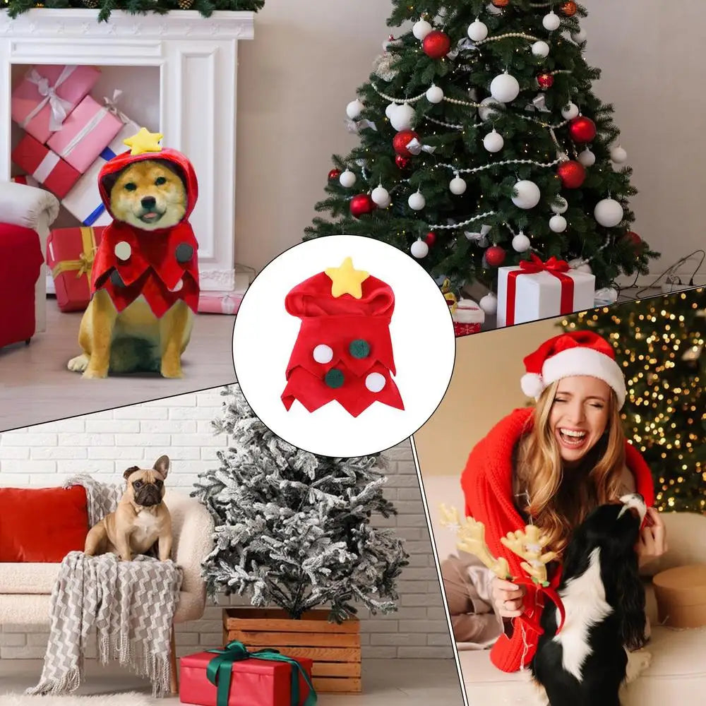 Dog Christmas Costumes Christmas Cat Dog Clothes Buckle-up Kitten Dress up Skin-Friendly Winter Apparel for Small to Large Pets