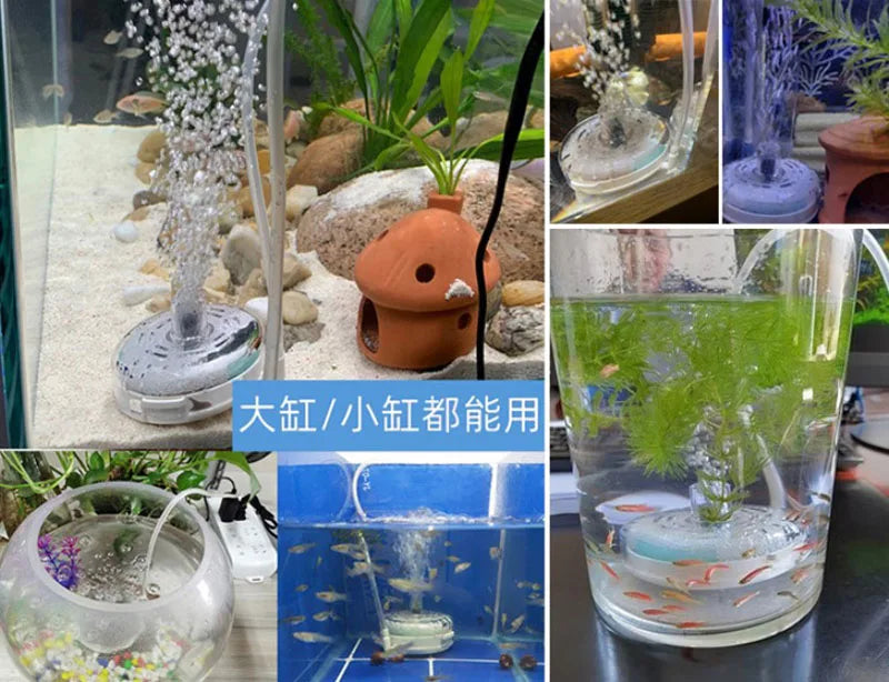 Round Aquarium Fish Tank Filter Transparent Biochemical Sponge Filter Aquarium Water biological Filter Submersible Water Pump