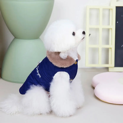 Winter Warm Fur Collar Dog Jacket Windproof & Waterproof Dog Clothes for Small Dogs Puppy Vest Chihuahua Yorkie Coat Pet Costume