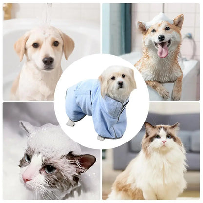Dog Towel Wrap Dog Bath Towel Robe Super Absorbent Machine Washable Fast Drying Soft Lightweight Dog Drying Coat For Poodle