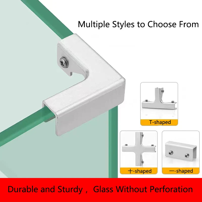 Glass Clamp Combination Fixing Clip for Showcase Fish Tank Cabinet Garden Fence Ceramic Tile Splicing DIY Panel Reinforced Clip