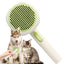 Cat Deshedding Brush Cat Brush For Shedding Curved Comb Teeth Brush With Release Button Portable Pet Massage Brushes For Massage