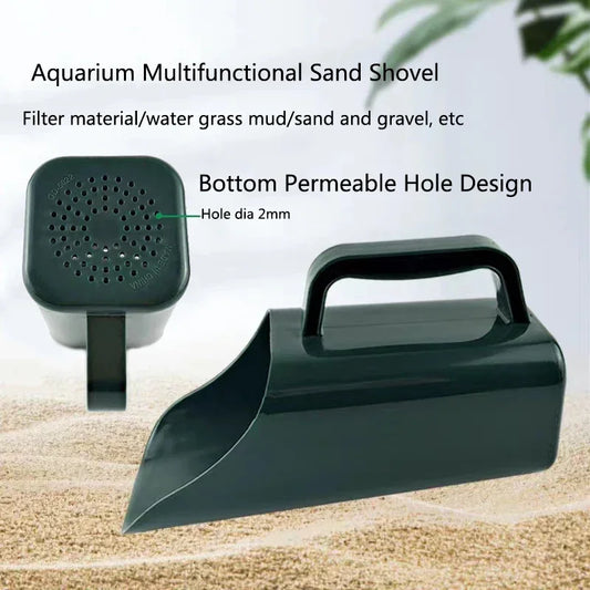 1Pcs Plastic Aquarium Sand Shovel Clean Tool Maintenance Fish Tank Sand Cleaning Aquarium Leakable Washable Shovel Accessories