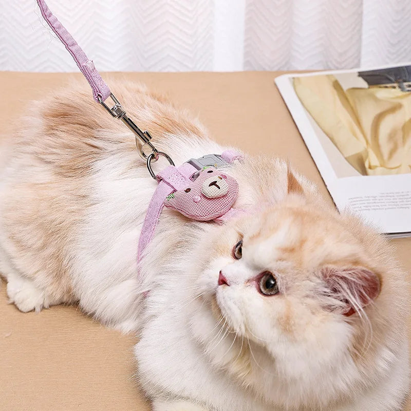 Adjustable Bunny Cat Dog Harness and Leash Set Walking Pet Harnesses for Small Animals Cats Rabbit mascotas Accessories Supplies