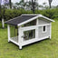 IGH Dog House Outdoor Rainproof Dog Villa Wooden Kennel Small to Medium Kennel Stainless Steel Fence Cat Cage Outdoor Dog