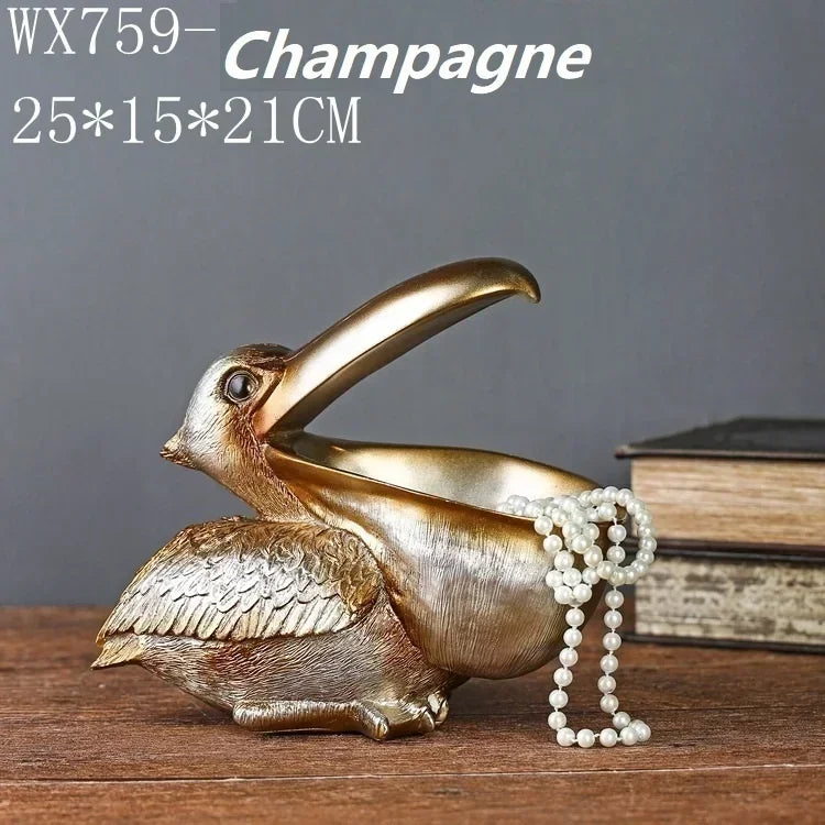 Big Mouth Bird Statue Door Key Porch Wine Cabinet Storage Box Home Decoration Toucan Resin Sculpture BirdArt Ornament Gift