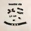 Elegant Black Chihuahua Dog Accessories Pearl Floral Party Hairpins for Kittens Long Hair Wear Bow Tie Necklace Pet Products