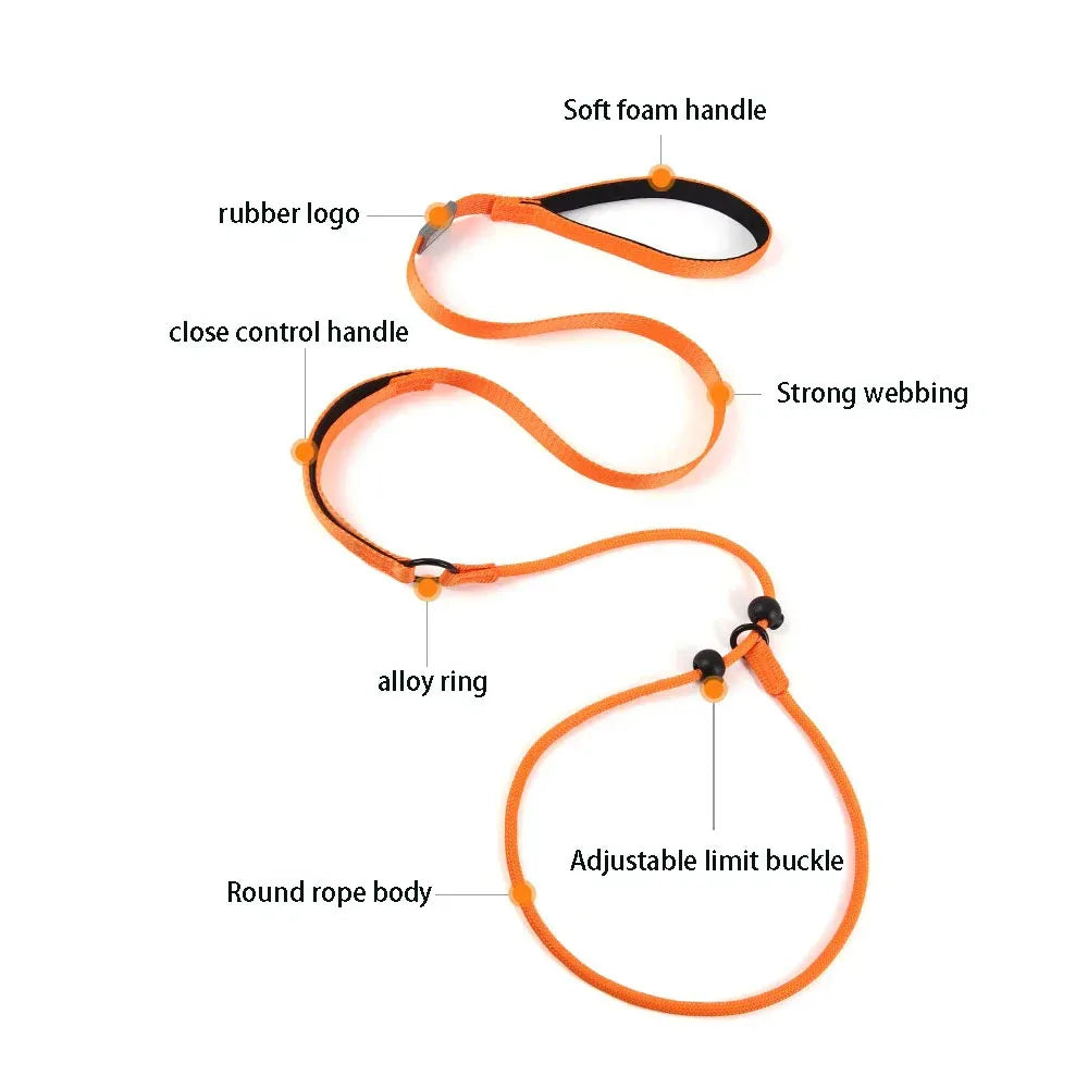 Dog Slip Lead Dog Cinch Leash with Padded Handle No-Pull Dog Slip Leash and Collar Heavy Duty & Durable for All Breeds Training