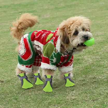 Small Dog Shoes Mesh Hiking Boots Paw Protector 4pcs Breathable Dog Shoes Adjustable Non Slip For Outdoor Running Walking Summer