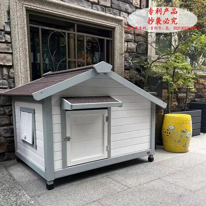 Outdoor dog house dog house Small and medium-sized dog solid wood villa Warm and rainproof in winter Samoyed outdoor kennel