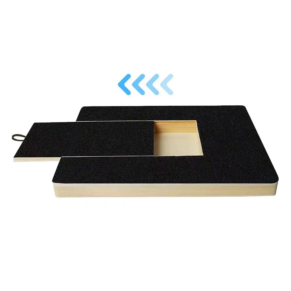 Dog Nail Scratch Board Adjustable Wooden Scratching Board with Built-in Treat Box Dog Nail File Board Self Scratcher Toy