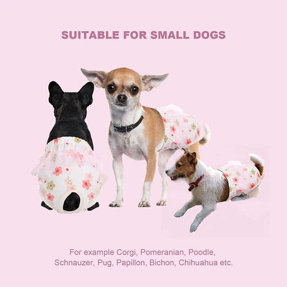 Washable Dog Period Panties Heat Dog Panties Stretchy Reusable Female Dog Diapers for Small Medium Dogs