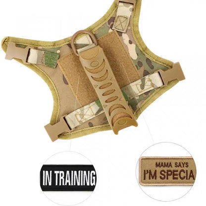 Tactical Cat Harness Leash for Walking Escape Proof Adjustable Kitten K9 Vest with Patch for Military Service Small Dog Training
