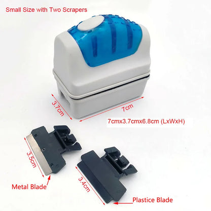 New Magnetic Aquarium Fish Tank Brushes Floating Clean Glass Window Algae Scraper Cleaner Brush Aquarium Accessories Two Blades