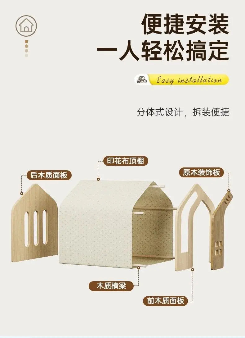 Solid wood cat nest Four seasons universal kennel Winter warm cat house dog house pet dog villa outdoor wooden house indoor