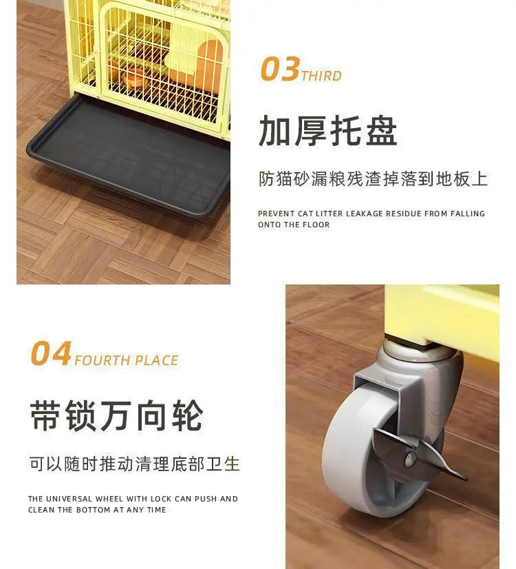 Dog cage Medium and large dog household Dog cage with toilet Square pipe Bold reinforcement Villa indoor Golden Retriever Labrad